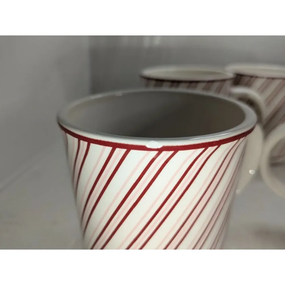 Sur La Table Candy Cane Striped Holiday Mug - Set of 6